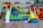 Waterproof Inflatable Obstacle Castle Water Slide Park Customized Logo Painting