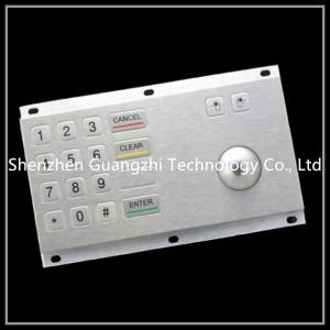 China Stainless Steel Industrial Keyboard With Trackball For Atm / Kiosk factory