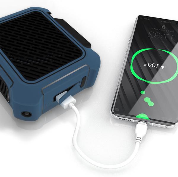 USB Waist Hanging Fan Portable Large Battery 3 Speed Setting Rechargeable Clip