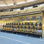 Foldable Double Row Soccer Pitch Leather Football Substitute Bench Sideline