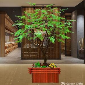 China Light Weight Washable Artificial Green Maple Leaves For Pub Decoration factory
