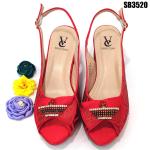 Supoo Wedding Italian ladies shoes matching bags leather african lower heel