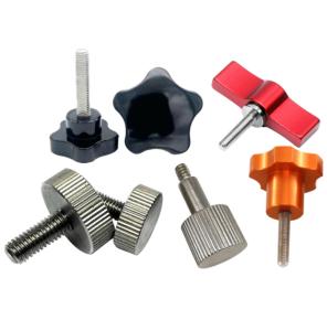 China OEM Stainless Steel Hand Tightening Thumb Screws Anodized Aluminum Knob Knurled Screw factory