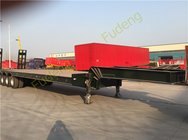 Four Axles Steel Material Lowboy Tractor Trailer Payload 100 / 120 Tons