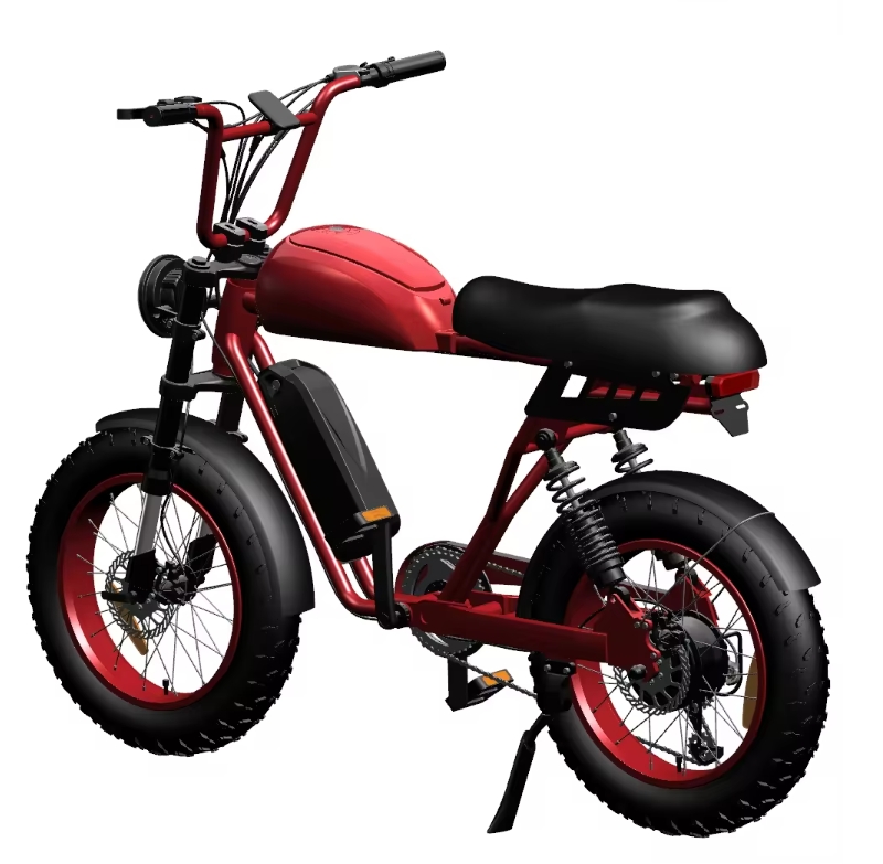 20 Inch Fat Tire 73 Style Ebike 7 Speed Electric Mountain Bike 48V 500W 750W 1000W Retro Full Suspension Electric Bike