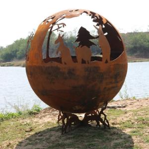 China Customizable Steel Fire Pits Wood/Gas Type 6mm Thickness Steel Bowl Fire Pit factory