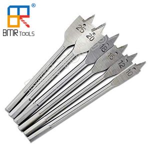 BMR TOOLS Industrial Use 6pcs Flat Wood Drill Bit/Spade Paddle Flat Drill Set