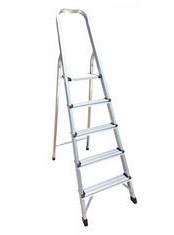 China Lightweight Aluminum Step Ladder 5 Steps 150kg / 330lb Load Capacity factory