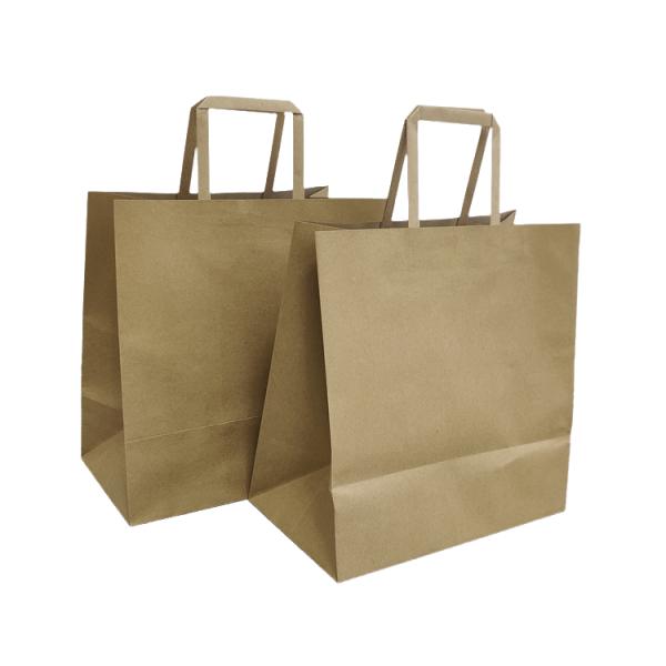 China Eco-friendly Flat Handle Gift Paper Bag With Custom Logo Printing Shopping Bags with Flat Handle factory
