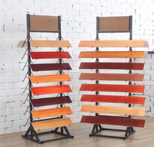 China Both Side Wire Floor Tile Display Rack For Chain Shops 16 Pcs Capacity factory