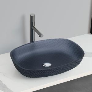 China Countertop Mounted Bathroom Wash Basins Melon Shape Glass Vessel Sinks factory