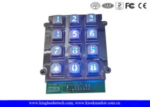China Phone Booth Usb Industrial Numeric Keypad Metal With 12 Blue Backlight Keys factory