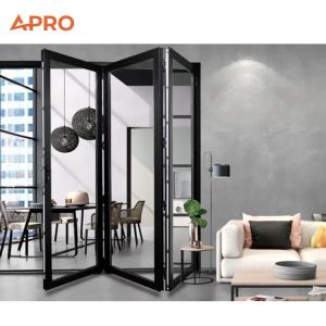 China Customizable hollow tempered glass aluminum folding door aluminum alloy window factory
