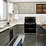 Full Interior Luxury Powder Coating Lacquer Smart Automatic Kitchen Cabinet