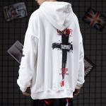 Abstinence BF Lazy Men Cool Hoodies Cross Print Sweatshirt