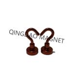 Sintered NdFeB Hook Magnet, N35,16KGS, Permenent Hook Magnets in Red Color