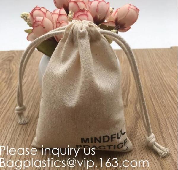 Cotton Drawstring Bags, Reusable Muslin Bag Natural Cotton Bags with Drawstring Produce Bags Bulk Gift Bag Jewelry Pouch