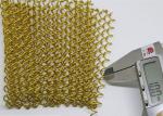 Metal Coil Drapery For Hotel Ceiling , Fireplace Metal Mesh Curtain 1mm x6mm