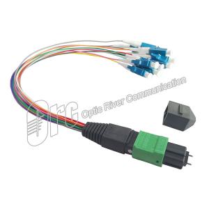 China 0.9mm MPO To LC breakout Cable G657A2 12 Fiber Harness Cable factory