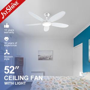 China DC Motor 5 ABS Blades Ceiling Fan , White 3 Color Led Light Decorative Ceiling Fan factory