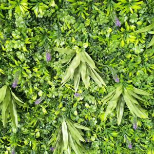 China 2x25cm Green Hedge Artificial Flower Wall Panel factory