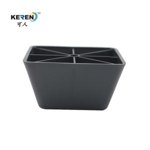 China KR-P0144 Black Square Furniture feet , Plastic adjustable sofa legs PP Material factory