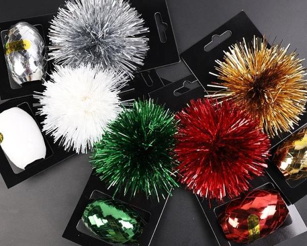 100% Polyester Curly Star Bow Gift Wrap Ribbon Set 0.5cm For Birthday Decoration