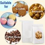 Recyclabe Easy to Fill and Open White Kraft Paper Bakery Bags with Window