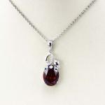 925 Silver 9mmx11mm Oval Blue Topaz Cubic Zirconia Pendant (PSJ0429)