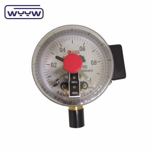 China 100mm black steel bottom pressure manometer with electric contact factory