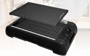 China Indoor Black 220V 1200W Infrared Smokeless Grill With Two Plates factory