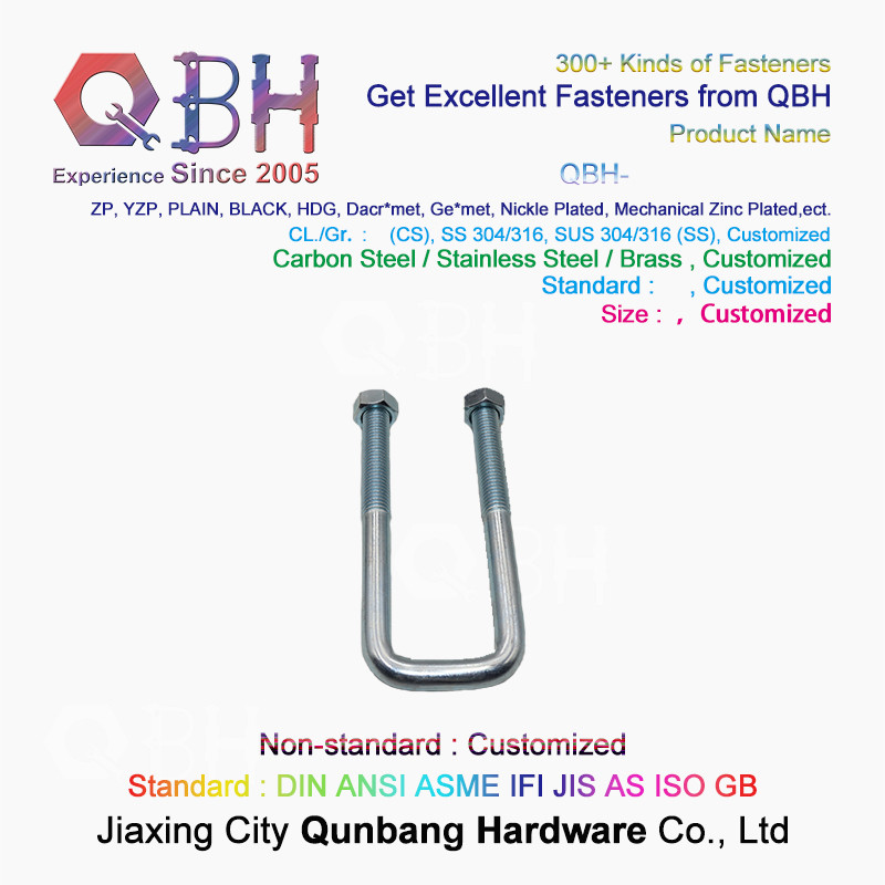 Square Card Right Angle Galvanized U Bolt M6 - M10