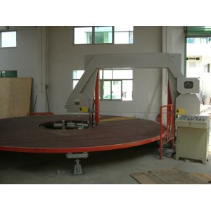 China Circle Horizontal Sponge Cutting Machine With Rotating Table For PU Square Foam on sale