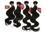Body Wave Virgin Human Hair Extensions Natural Black / Brown Color