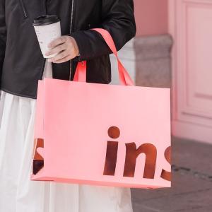 China Hand Length Handle Ins Style Pink Paper Bags for Boutique Gift Craft Shopping Custom Order factory