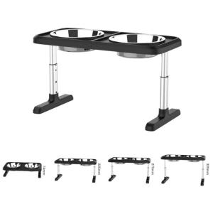 China Elevated Double Raised Dog Bowls Dog Bowl And Adjustable Food Height factory