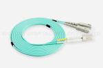OM3 OM4 Fiber Optic Patch Cord Duplex LC Connector Light Blue Color