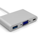 Silver 4K 3.0 USB C Hubs Multiport Adapter Female Converter