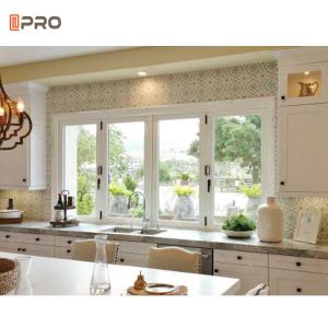 China Sliding Kitchen Folding Window Security Accordion Patio Thermal Break Aluminium Profile factory