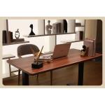 Leisure Sit and Stand Up Office Table with Custom Brown Wooden Grain Finish