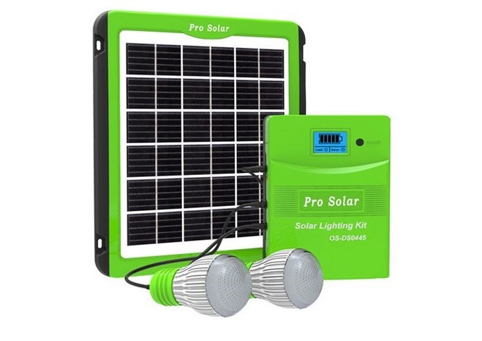 Normal Portable Solar Panel Charger With 5w Solar PV Modules And One Battery 2 Bulbs