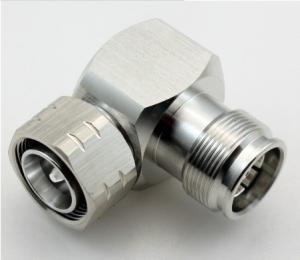 China 4.3-10 adapter 4.3-10 male(plug) right angle to 4.3-10 female(jack) Jiangsu manufacturer high quality all brass 50ohm factory