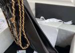 Bucket Genuine Leather Shoulder Handbag , 30cm Black Chain Handbag