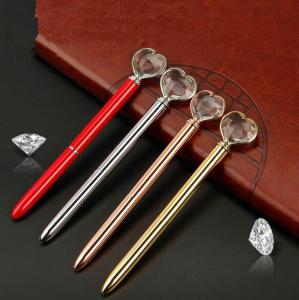 China Different Colors Crystal Diamond Pen promotional gift ball pen Shiny Metal Ball Pens for School Office factory