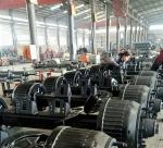 Round 1.84M Semi Trailer Axles ISO9001 Front Steering Axle Blue 420x220mm