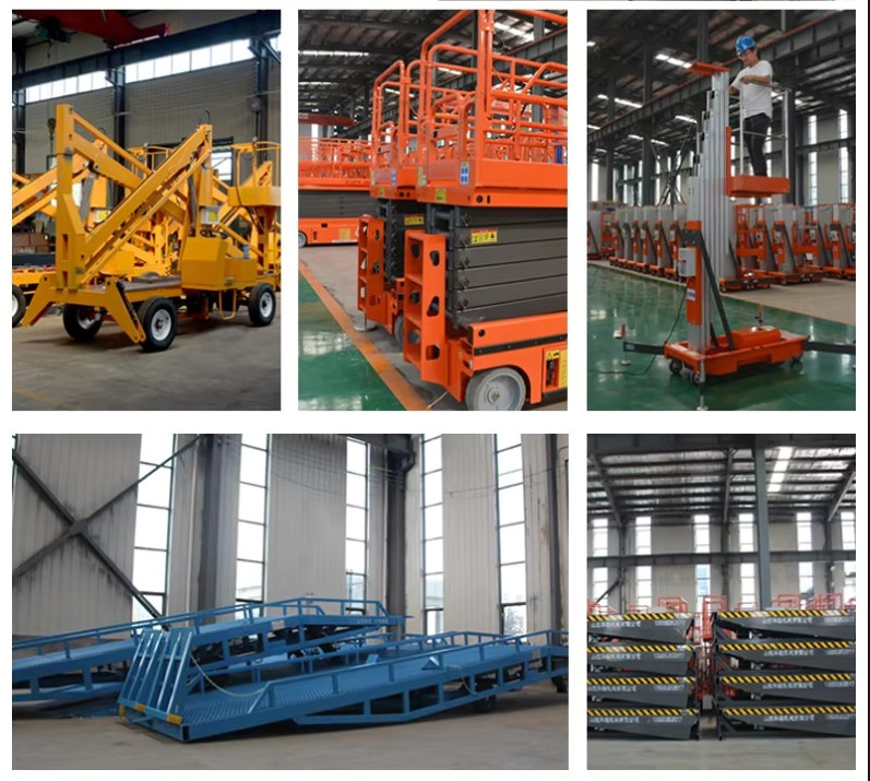 6m Height Double Masters Aluminum Hydraulic Man Lift For Maintenance