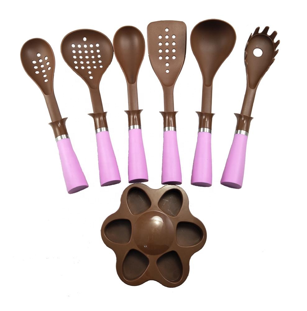 Non-stick Kitchen Utensils Set with Colorful Nylon66 Handles and Silk Printing Logo