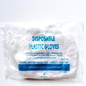 China Polythene Disposable Plastic Hand Gloves Water Resistant Transparent Color factory