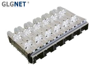 China Press Fit Six Ports SFP Cage Assembly Copper Alloy 0.25mm Thickness RoHS Approval factory
