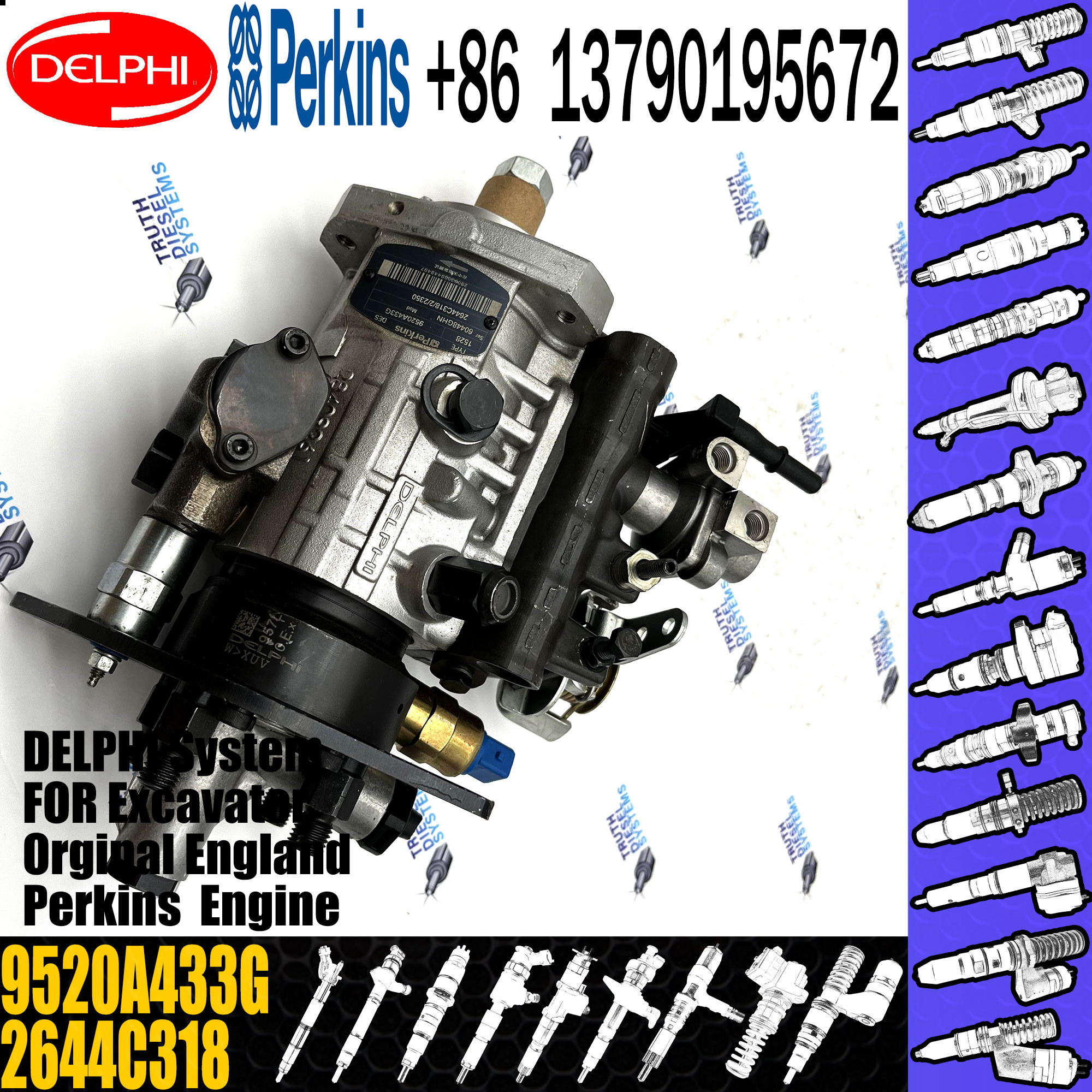 9520A433G Diesel Engine Fuel Pump DP310 For 2644C318